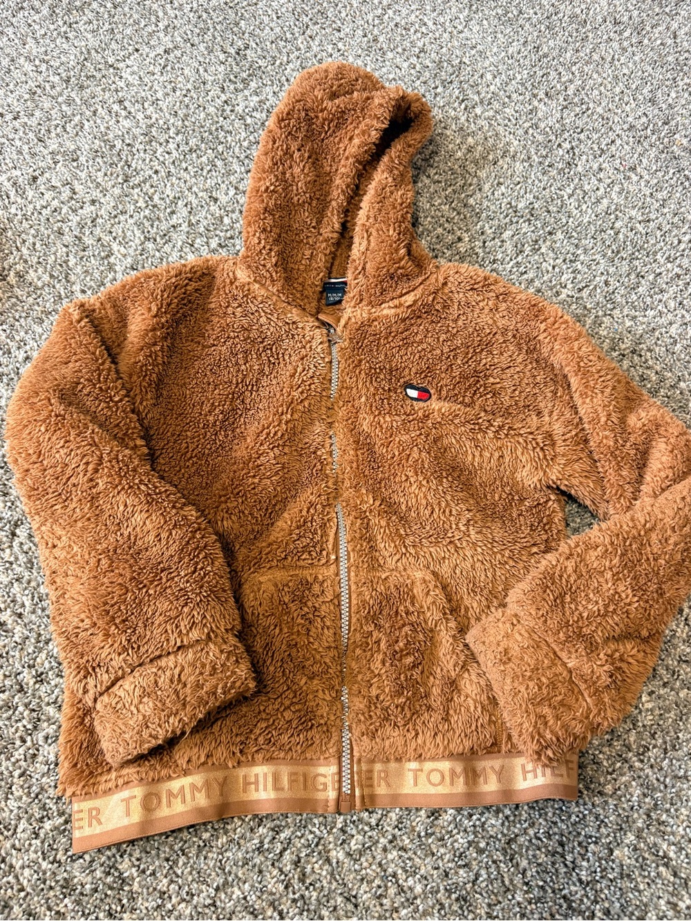 Tommy Hilfiger Kids' Chestnut Brown Sherpa Puffer Hoodie